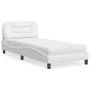 Cama con colchón cuero sintético blanco 90x200 cm de vidaXL, Camas y somieres - Ref: Foro24-3208697, Precio: 311,76 €, Descue...