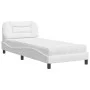 Bett mit weißer Kunstledermatratze 90x200 cm von vidaXL, Betten und Lattenroste - Ref: Foro24-3208697, Preis: 311,76 €, Rabat...