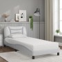 Bett mit weißer Kunstledermatratze 90x200 cm von vidaXL, Betten und Lattenroste - Ref: Foro24-3208697, Preis: 295,57 €, Rabat...