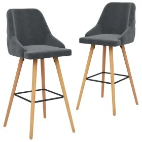 Kitchen stools 2 units dark gray velvet by vidaXL, Kitchen stools - Ref: Foro24-289555, Price: 201,66 €, Discount: %