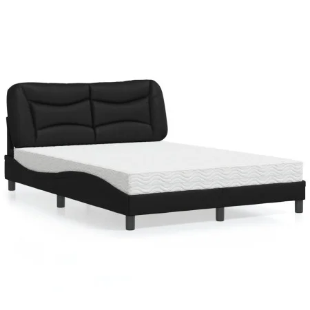 Bett mit schwarzer Kunstledermatratze 120x200 cm von vidaXL, Betten und Lattenroste - Ref: Foro24-3208710, Preis: 364,45 €, R...