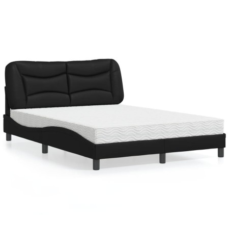 Cama con colchón cuero sintético negro 120x200 cm de vidaXL, Camas y somieres - Ref: Foro24-3208710, Precio: 370,67 €, Descue...