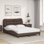 Bett mit brauner Kunstledermatratze 120x200 cm von vidaXL, Betten und Lattenroste - Ref: Foro24-3208712, Preis: 385,01 €, Rab...