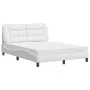 Bed with white synthetic leather mattress 140x200 cm by vidaXL, Beds and slatted bases - Ref: Foro24-3208725, Price: 423,10 €...