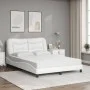 Bed with white synthetic leather mattress 140x200 cm by vidaXL, Beds and slatted bases - Ref: Foro24-3208725, Price: 423,10 €...