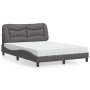Bett mit grauer Kunstledermatratze 140x200 cm von vidaXL, Betten und Lattenroste - Ref: Foro24-3208727, Preis: 412,85 €, Raba...