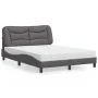 Cama con colchón cuero sintético gris 140x200 cm de vidaXL, Camas y somieres - Ref: Foro24-3208727, Precio: 406,33 €, Descuen...