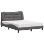 Bett mit grauer Kunstledermatratze 140x200 cm von vidaXL, Betten und Lattenroste - Ref: Foro24-3208727, Preis: 412,85 €, Raba...