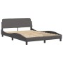 Bett mit grauer Kunstledermatratze 140x200 cm von vidaXL, Betten und Lattenroste - Ref: Foro24-3208727, Preis: 412,85 €, Raba...