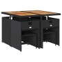 Set de comedor de jardín 9 pzas y cojines ratán sintético negro by vidaXL, Garden sets - Ref: Foro24-3277910, Price: 366,75 €...