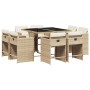Set comedor de jardín 9 pzas con cojines ratán sintético beige by vidaXL, Garden sets - Ref: Foro24-3277965, Price: 443,65 €,...