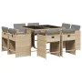 Set comedor de jardín 9 pzas con cojines ratán sintético beige by vidaXL, Garden sets - Ref: Foro24-3277967, Price: 553,37 €,...