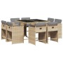 Set comedor de jardín 9 pzas con cojines ratán sintético beige by vidaXL, Garden sets - Ref: Foro24-3277967, Price: 446,77 €,...