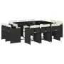 Set de comedor jardín 11 pzas con cojines ratán sintético negro by vidaXL, Garden sets - Ref: Foro24-3277973, Price: 577,28 €...