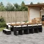 Garten-Essgruppe mit 15-teiligen Kissen aus schwarzem Kunststoff-Rattan. von vidaXL, Gartensets - Ref: Foro24-3277946, Preis:...