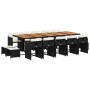 Set comedor de jardín con cojines 15 pzas ratán sintético negro by vidaXL, Garden sets - Ref: Foro24-3277946, Price: 826,09 €...
