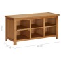 Mueble zapatero de madera maciza de roble 90x37x45 cm by vidaXL, Shoe racks and shoe organizers - Ref: Foro24-289189, Price: ...