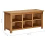 Mueble zapatero de madera maciza de roble 90x37x45 cm by vidaXL, Shoe racks and shoe organizers - Ref: Foro24-289189, Price: ...
