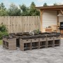 Set comedor de jardín con cojines 15 pzas ratán sintético gris by vidaXL, Garden sets - Ref: Foro24-3277999, Price: 891,20 €,...