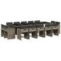 Garten-Essgruppe mit 15-teiligen Kissen aus grauem synthetischem Rattan. von vidaXL, Gartensets - Ref: Foro24-3277999, Preis:...