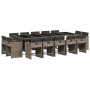 Set comedor de jardín con cojines 15 pzas ratán sintético gris by vidaXL, Garden sets - Ref: Foro24-3277999, Price: 891,20 €,...