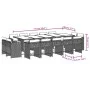 Garten-Essgruppe mit 15-teiligen Kissen aus grauem synthetischem Rattan. von vidaXL, Gartensets - Ref: Foro24-3277999, Preis:...