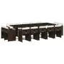Set comedor de jardín y cojines 15 pzas ratán sintético marrón by vidaXL, Garden sets - Ref: Foro24-3278000, Price: 1,00 €, D...