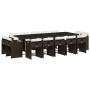 Set comedor de jardín y cojines 15 pzas ratán sintético marrón by vidaXL, Garden sets - Ref: Foro24-3278000, Price: 890,37 €,...