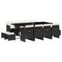 Set comedor de jardín con cojines 13 pzas ratán sintético negro by vidaXL, Garden sets - Ref: Foro24-3277745, Price: 768,12 €...
