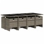 Garten-Essgruppe mit 13-teiligen Kissen aus grauem synthetischem Rattan. von vidaXL, Gartensets - Ref: Foro24-3277747, Preis:...
