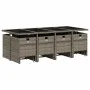 Garten-Essgruppe mit 13-teiligen Kissen aus grauem synthetischem Rattan. von vidaXL, Gartensets - Ref: Foro24-3277747, Preis:...
