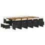 Set comedor de jardín con cojines 15 pzas ratán sintético negro by vidaXL, Garden sets - Ref: Foro24-3277766, Price: 1,00 €, ...