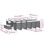 Set comedor de jardín con cojines 15 pzas ratán sintético negro by vidaXL, Garden sets - Ref: Foro24-3277766, Price: 1,00 €, ...