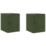 Mesitas de noche 2 unidades acero verde oliva 34,5x39x44 cm de vidaXL, Mesitas de noche - Ref: Foro24-841616, Precio: 63,62 €...