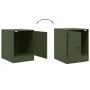 Mesitas de noche 2 unidades acero verde oliva 34,5x39x44 cm de vidaXL, Mesitas de noche - Ref: Foro24-841616, Precio: 63,62 €...
