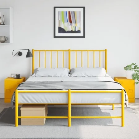 Nachttische, 2 Stück, aus Stahl in Senfgelb, Maße 34,5x39x44 cm. von vidaXL, Nachttische - Ref: Foro24-841614, Preis: 63,46 €...