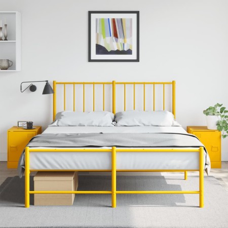 Nachttische, 2 Stück, aus Stahl in Senfgelb, Maße 34,5x39x44 cm. von vidaXL, Nachttische - Ref: Foro24-841614, Preis: 71,28 €...
