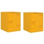 Mesitas de noche 2 uds acero amarillo mostaza 34,5x39x44 cm de vidaXL, Mesitas de noche - Ref: Foro24-841614, Precio: 71,22 €...