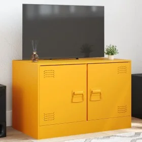 Mueble para TV de acero amarillo mostaza 67x39x44 cm de vidaXL, Muebles TV - Ref: Foro24-841637, Precio: 60,97 €, Descuento: %