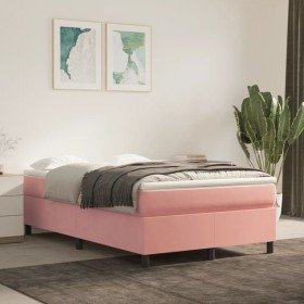 Estructura de cama sin colchón terciopelo rosa 120x200 cm Estructura de cama sin colchón terciopelo rosa 120x200 cm