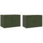 Muebles para TV 2 unidades acero verde oliva 67x39x44 cm by vidaXL, TV Furniture - Ref: Foro24-841640, Price: 120,36 €, Disco...