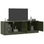 Muebles para TV 2 unidades acero verde oliva 67x39x44 cm by vidaXL, TV Furniture - Ref: Foro24-841640, Price: 120,36 €, Disco...