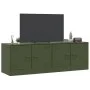 Muebles para TV 2 unidades acero verde oliva 67x39x44 cm by vidaXL, TV Furniture - Ref: Foro24-841640, Price: 120,36 €, Disco...