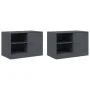 Muebles para TV 2 unidades acero gris antracita 67x39x44 cm de vidaXL, Muebles TV - Ref: Foro24-841696, Precio: 107,46 €, Des...