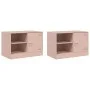 Muebles para TV 2 unidades acero rosa 67x39x44 cm by vidaXL, TV Furniture - Ref: Foro24-841694, Price: 108,02 €, Discount: %