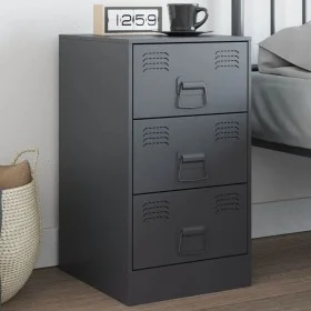 Nachttisch aus anthrazitgrauem Stahl, 34,5x39x62 cm. von vidaXL, Nachttische - Ref: Foro24-841779, Preis: 87,50 €, Rabatt: %