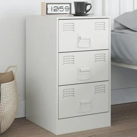 Nachttisch aus weißem Stahl 34,5x39x62 cm von vidaXL, Nachttische - Ref: Foro24-841785, Preis: 77,84 €, Rabatt: %