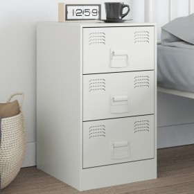 Nachttisch aus weißem Stahl 34,5x39x62 cm von vidaXL, Nachttische - Ref: Foro24-841785, Preis: 78,60 €, Rabatt: %