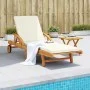 Tumbona con cojín y mesa madera maciza de acacia de vidaXL, Tumbonas - Ref: Foro24-3206362, Precio: 262,64 €, Descuento: %