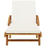 Tumbona con cojín y mesa madera maciza de acacia by vidaXL, Loungers - Ref: Foro24-3206362, Price: 268,80 €, Discount: %